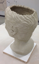 Back view - left the top of the head off where I had scooped out the excess inner clay.