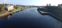 View of the River Wear and the docks in the background.