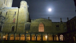 Durham Cathedral and moon