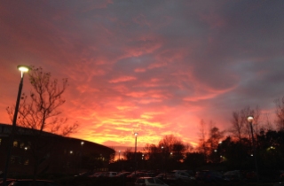Sunset over the Sir Tom Cowie campus the other night