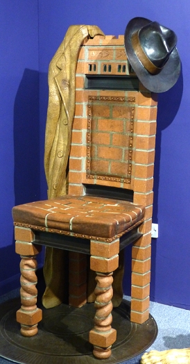 Love this brick chair by Colin Whitbourn and wooden coat in the Sunderland Museum