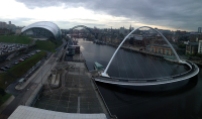A city of arcs and bridges viewed from the top floor of the Baltic Gallery
