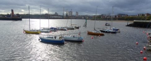 Looking back at Sunderland dockes from the marina